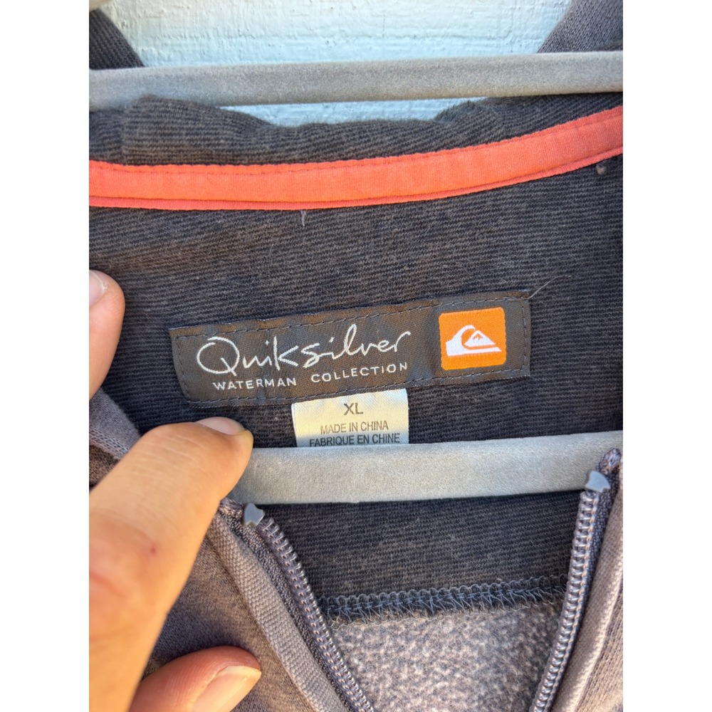 Quiksilver Waterman Collection Full Zip Hoodie Mens XL Gray Casual From 2013